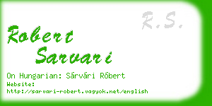 robert sarvari business card